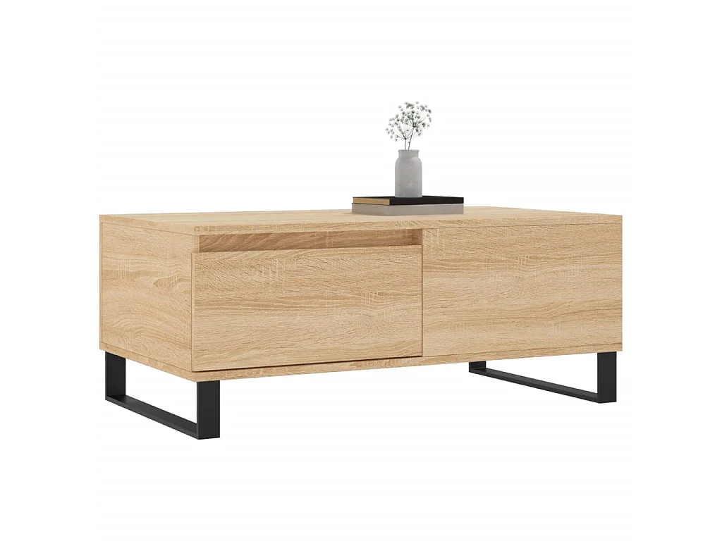 Salontafel 90x50x36,5 cm bewerkt hout sonoma eikenkleurig NL33592
