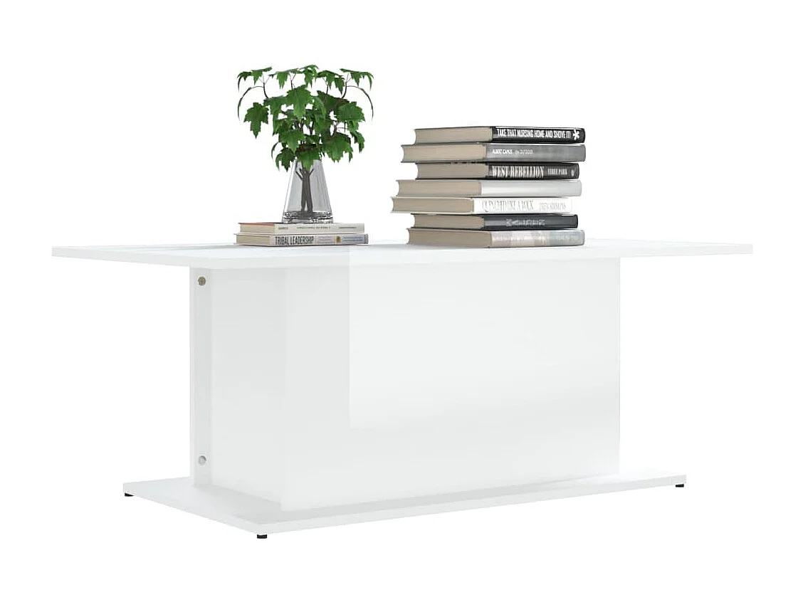 Salontafel 102x55,5x40 cm spaanplaat hoogglans wit NL79085