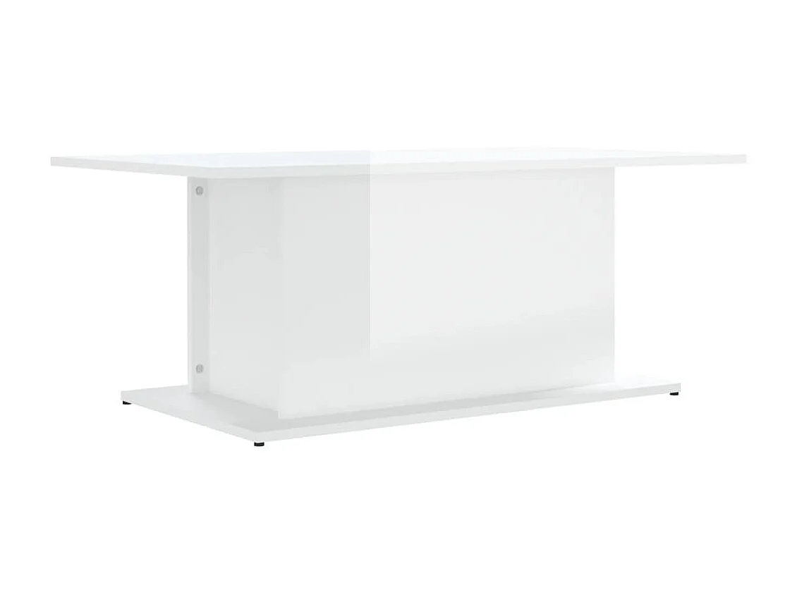Table basse Blanc brillant 102x55,5x40 cm Aggloméré OFR99222 BonneVie Meuble