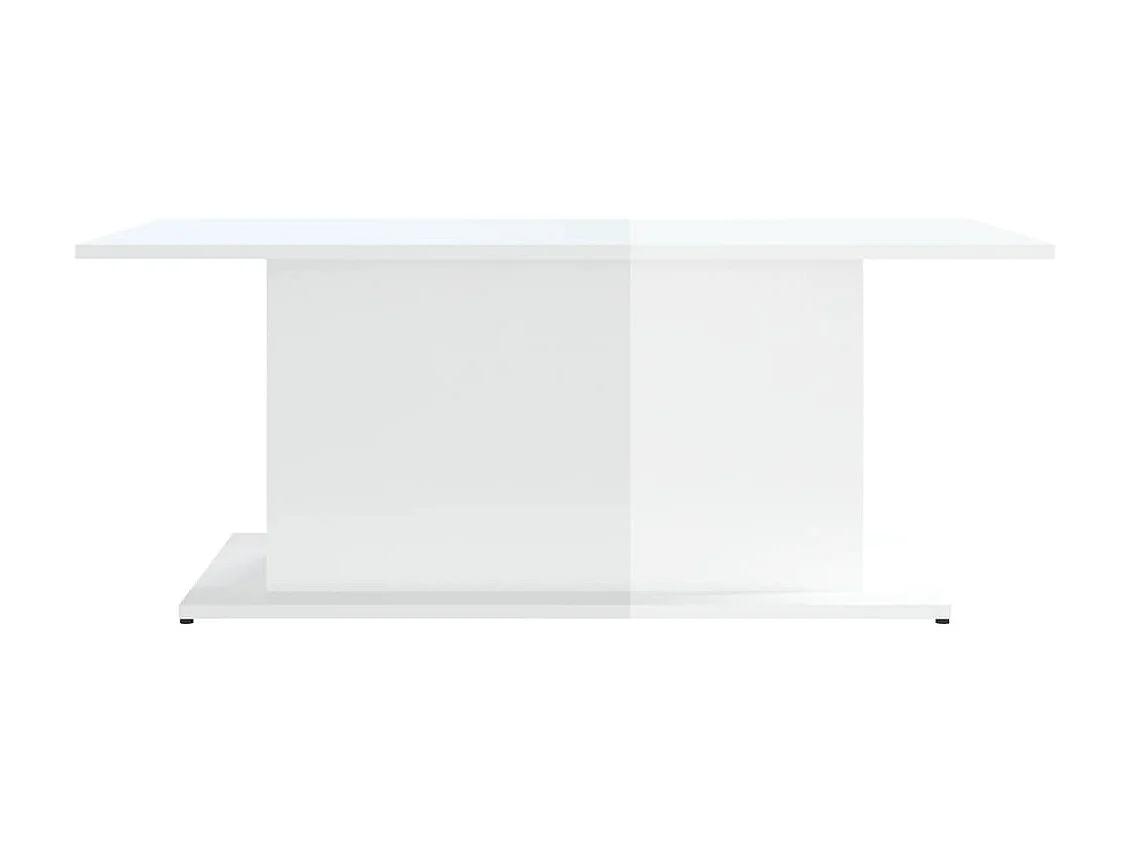 Table basse Blanc brillant 102x55,5x40 cm Aggloméré OFR99222 BonneVie Meuble