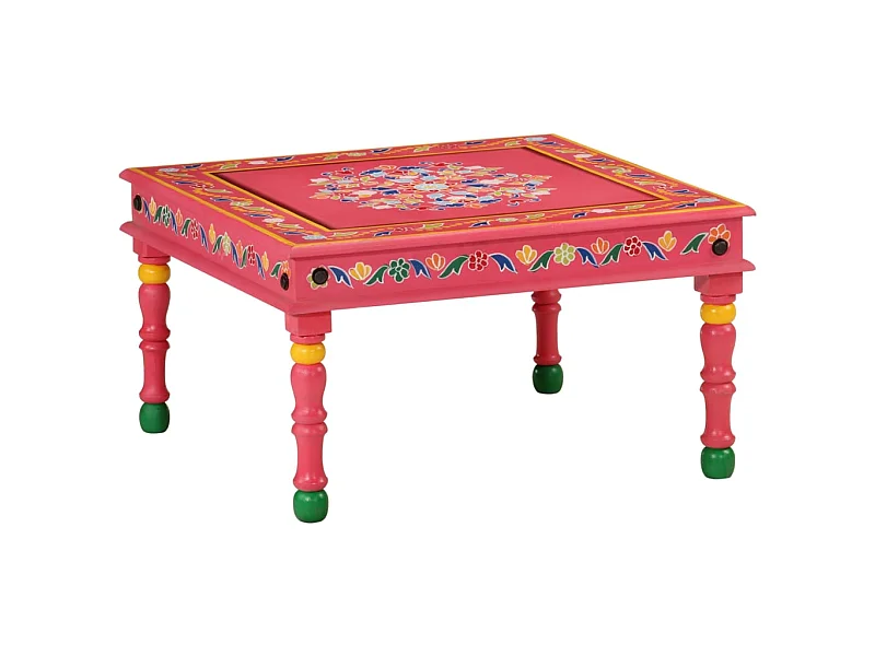 Table basse rose bois de manguier massif peint à la main OFR23283 BonneVie Meuble
