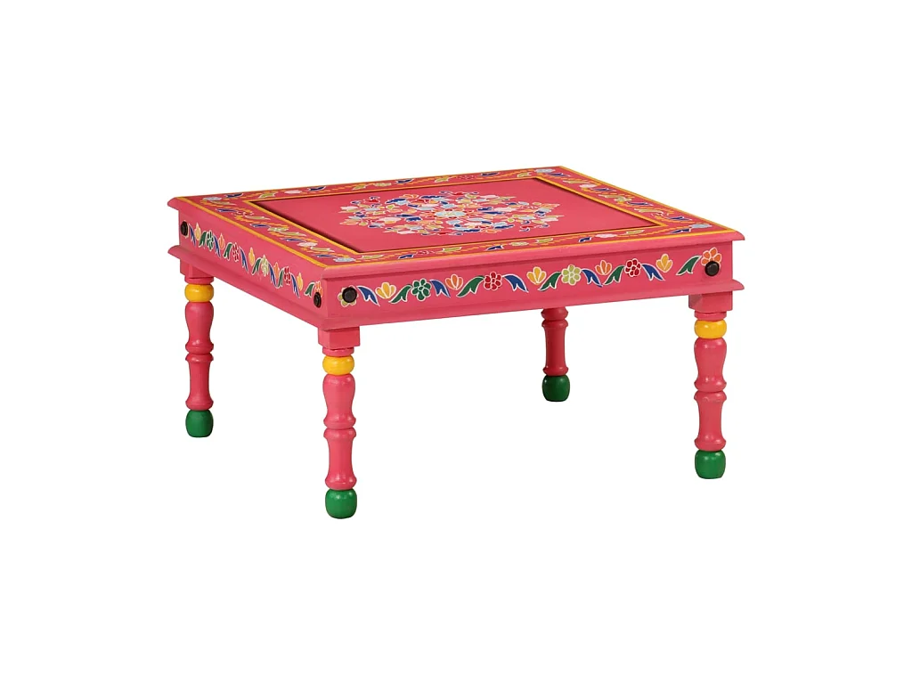 Table basse rose bois de manguier massif peint à la main OFR23283 BonneVie Meuble