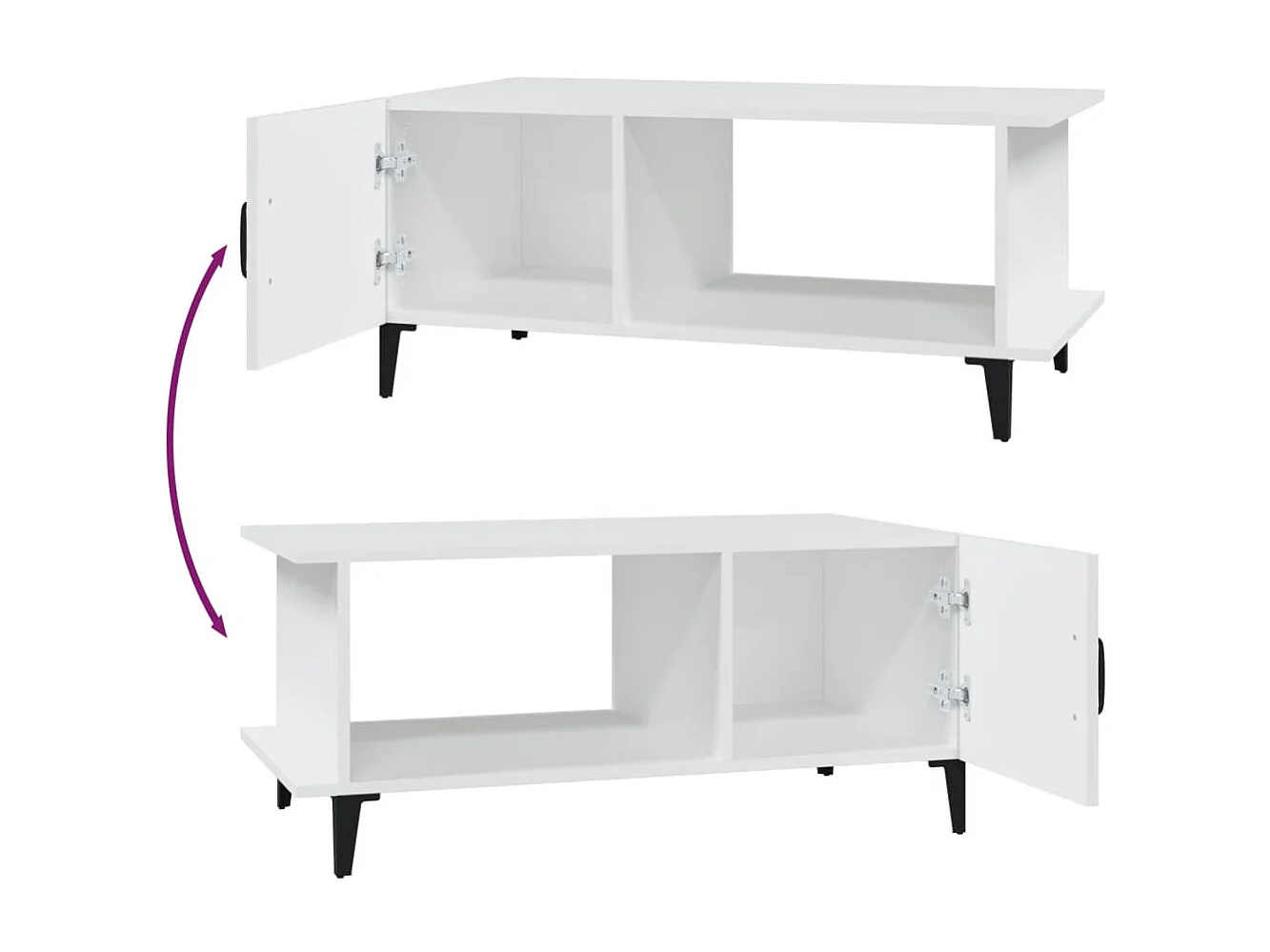 Table basse Blanc 90x50x40 cm Bois d'ingénierie OFR15706 BonneVie Meuble