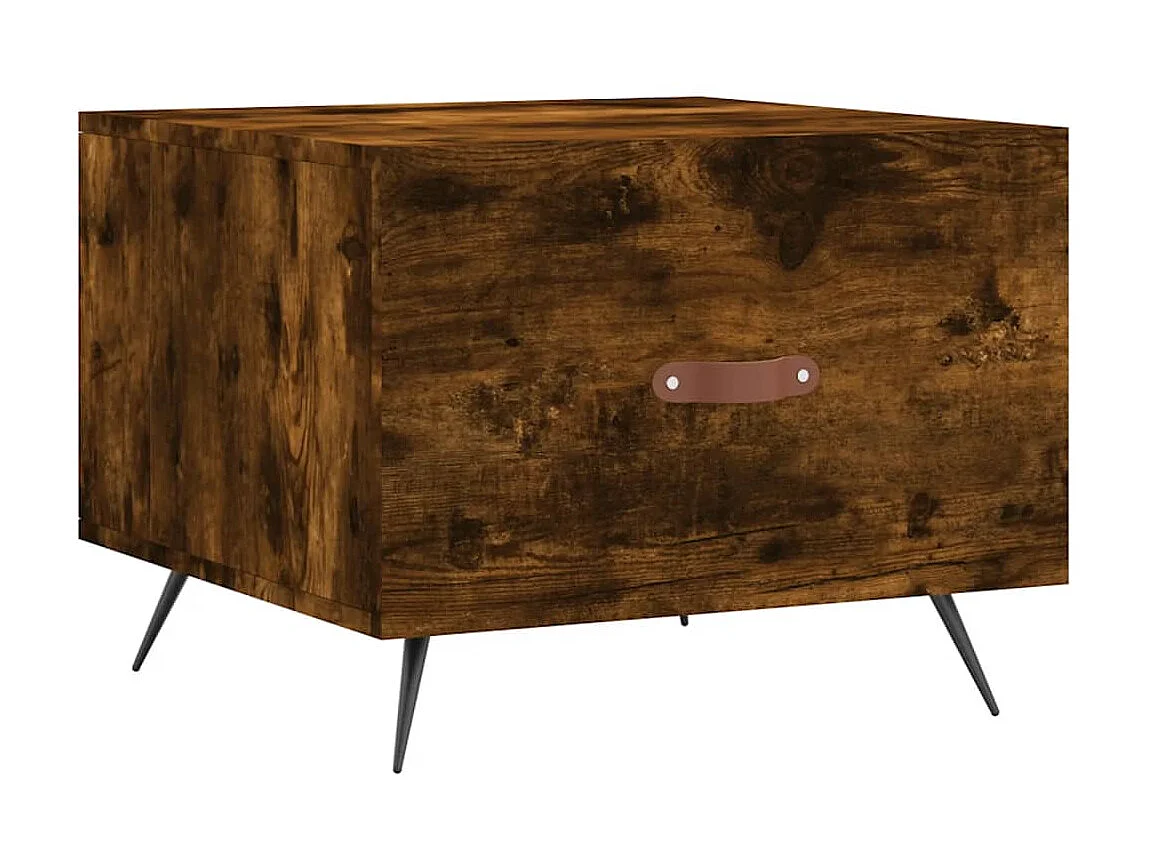 Table basse Chêne fumé 50x50x40 cm Bois d'ingénierie OFR14897 BonneVie Meuble