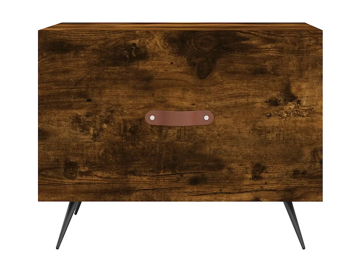 Table basse Chêne fumé 50x50x40 cm Bois d'ingénierie OFR14897 BonneVie Meuble