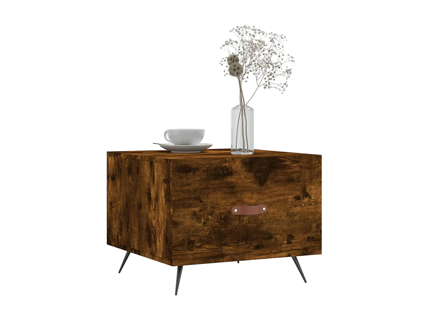 Salontafel 50x50x40 cm bewerkt hout gerookt eikenkleurig NL29552