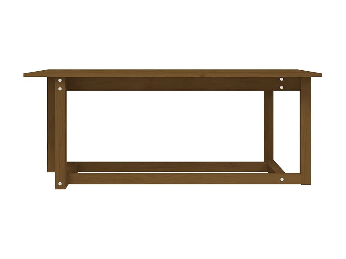 Table basse Marron miel 110x55x45 cm Bois massif de pin OFR91642 BonneVie Meuble