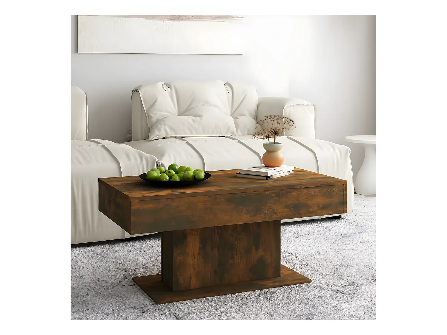 Table basse Chêne fumé 96x50x45 cm Bois d'ingénierie OFR83841 BonneVie Meuble