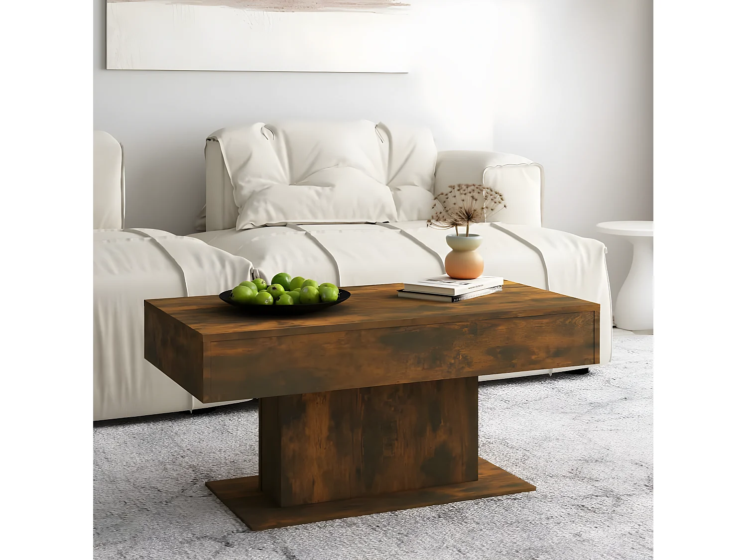 Table basse Chêne fumé 96x50x45 cm Bois d'ingénierie OFR83841 BonneVie Meuble