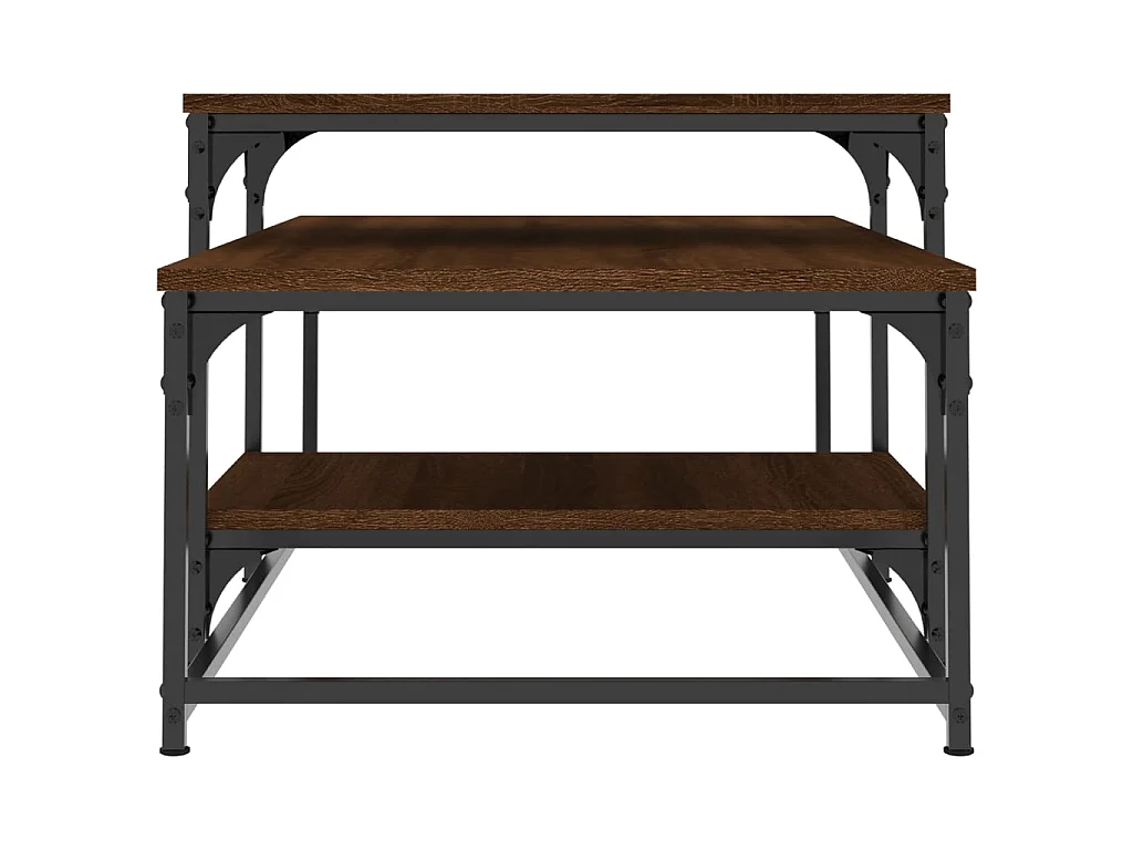 Mesa de centro madera de ingeniería roble marrón 102x60x45 cm ES32375