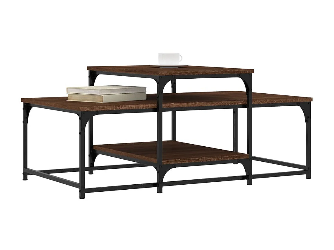 Mesa de centro 102x60x45 cm derivados madeira carvalho castanho PT790336