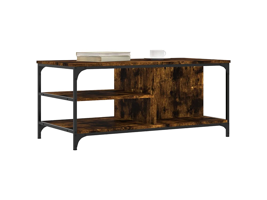 Table basse Chêne fumé 100x50x45 cm Bois d'ingénierie OFR16351 BonneVie Meuble