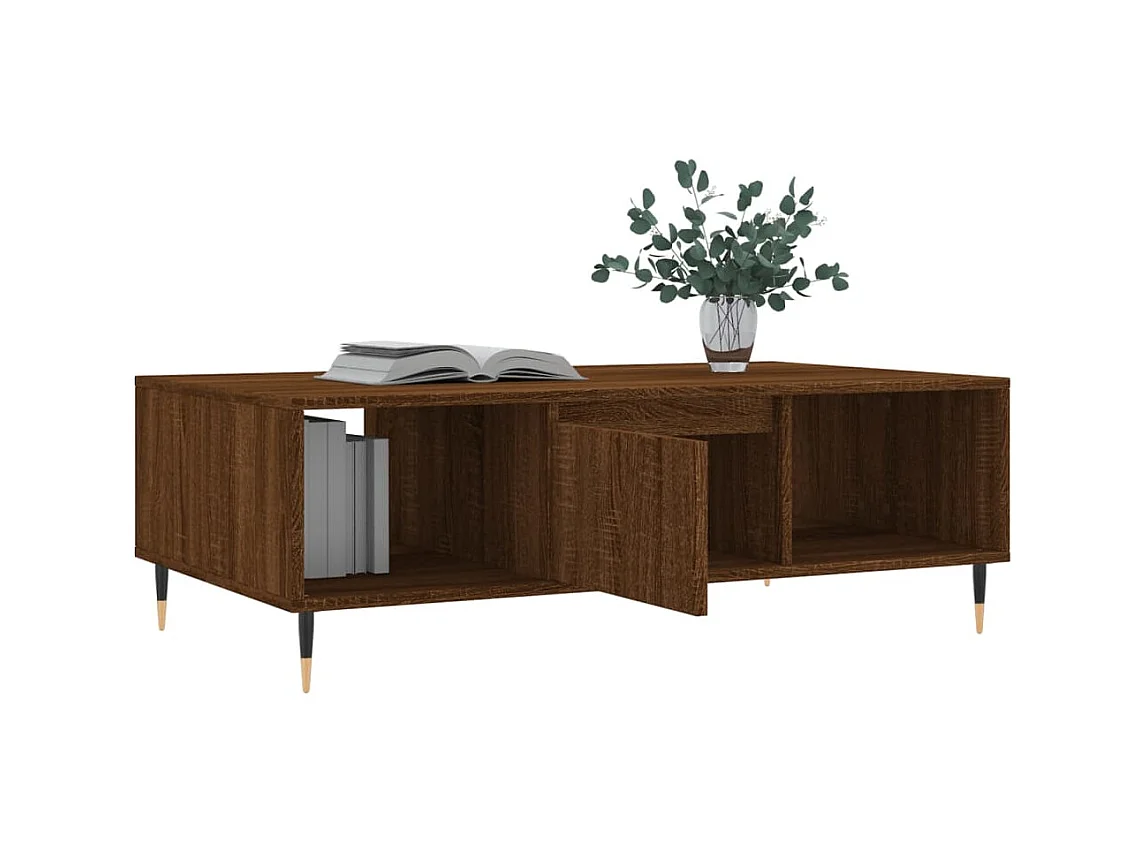 Salontafel 104x60x35 cm bewerkt hout bruineiken NL46192