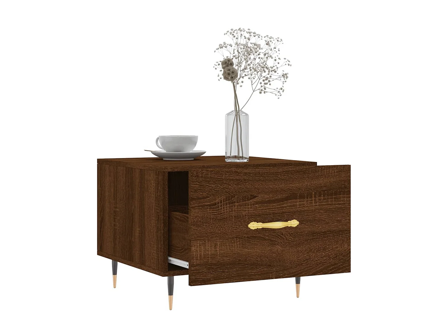 Table basse Chêne marron 50x50x40 cm Bois d'ingénierie OFR19568 BonneVie Meuble