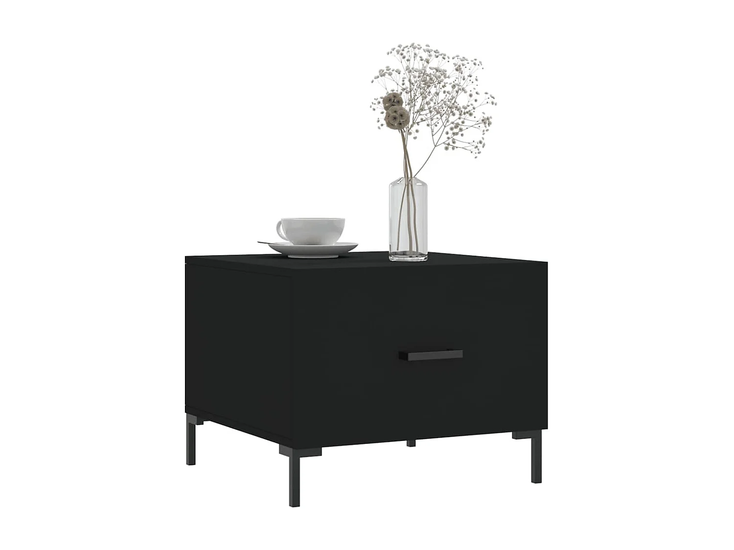 Table basse Noir 50x50x40 cm Bois d'ingénierie OFR48565 BonneVie Meuble