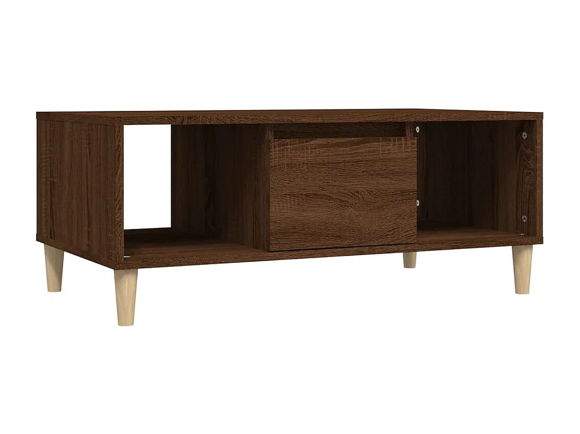 Salontafel 90x50x36,5 cm bewerkt hout bruin eikenkleur NL19681