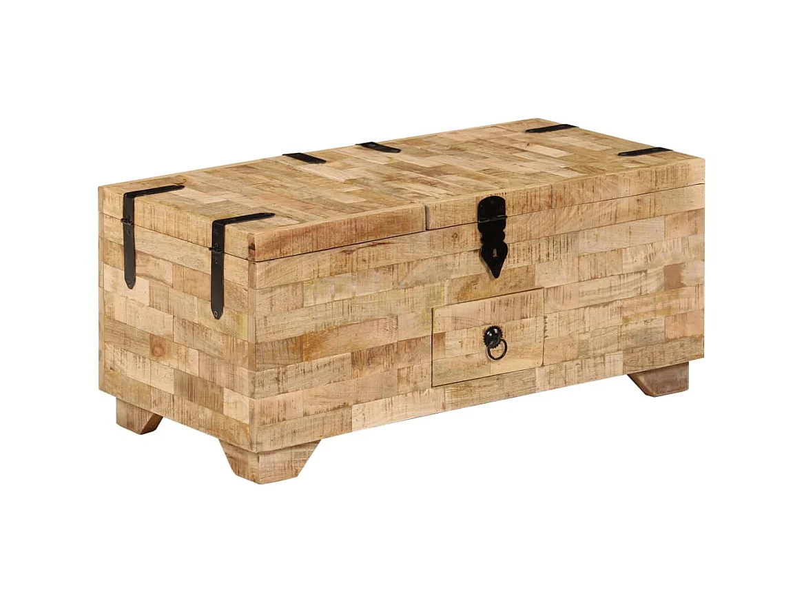 Table basse Bois de manguier massif 80 x 40 x 35 cm OFR18986 BonneVie Meuble