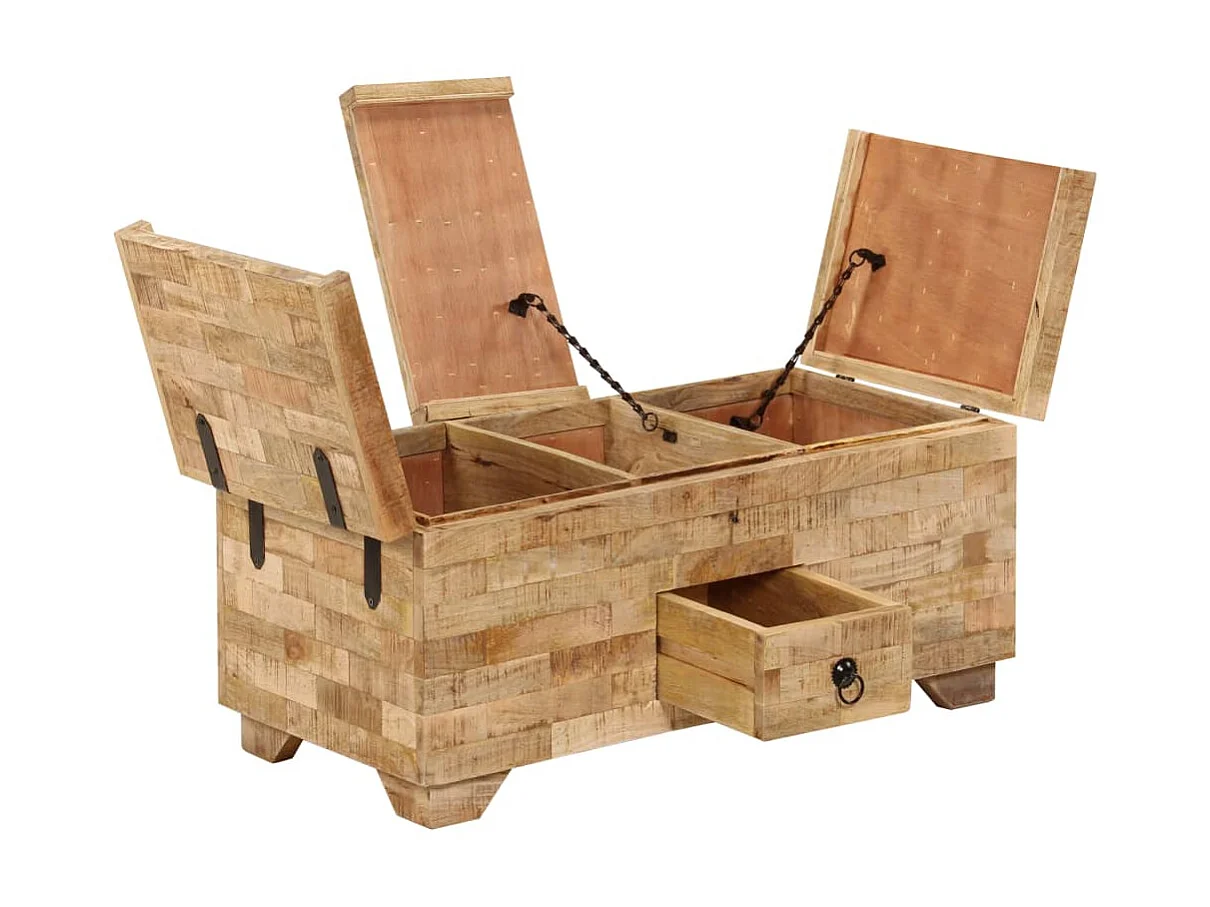 Table basse Bois de manguier massif 80 x 40 x 35 cm OFR18986 BonneVie Meuble