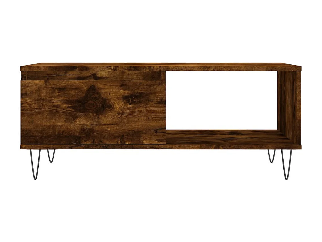 Table basse Chêne fumé 90x50x36,5 cm Bois d'ingénierie OFR64148 BonneVie Meuble