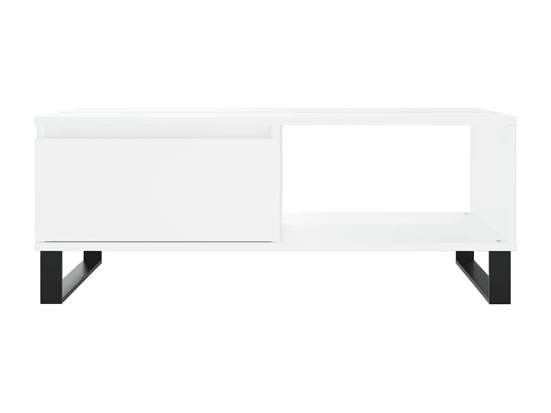 Table basse blanc 90x60x35 cm bois d'ingénierie OFR79728 BonneVie Meuble