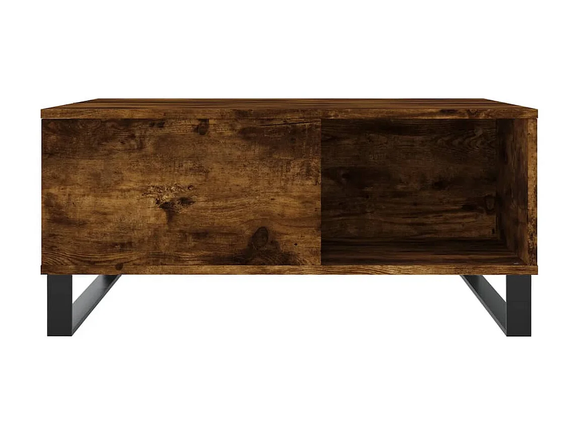 Mesa de centro madera contrachapada roble ahumado 80x80x36,5 cm ES20735