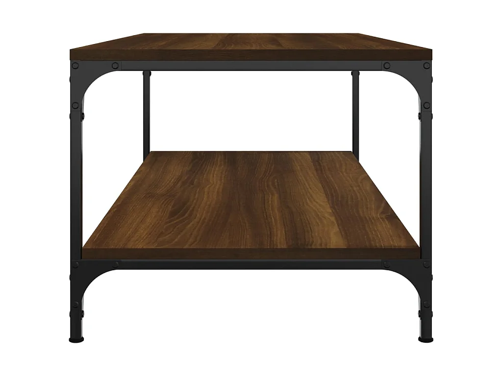 Mesa de centro madera contrachapada roble marrón 80x50x40 cm ES11789