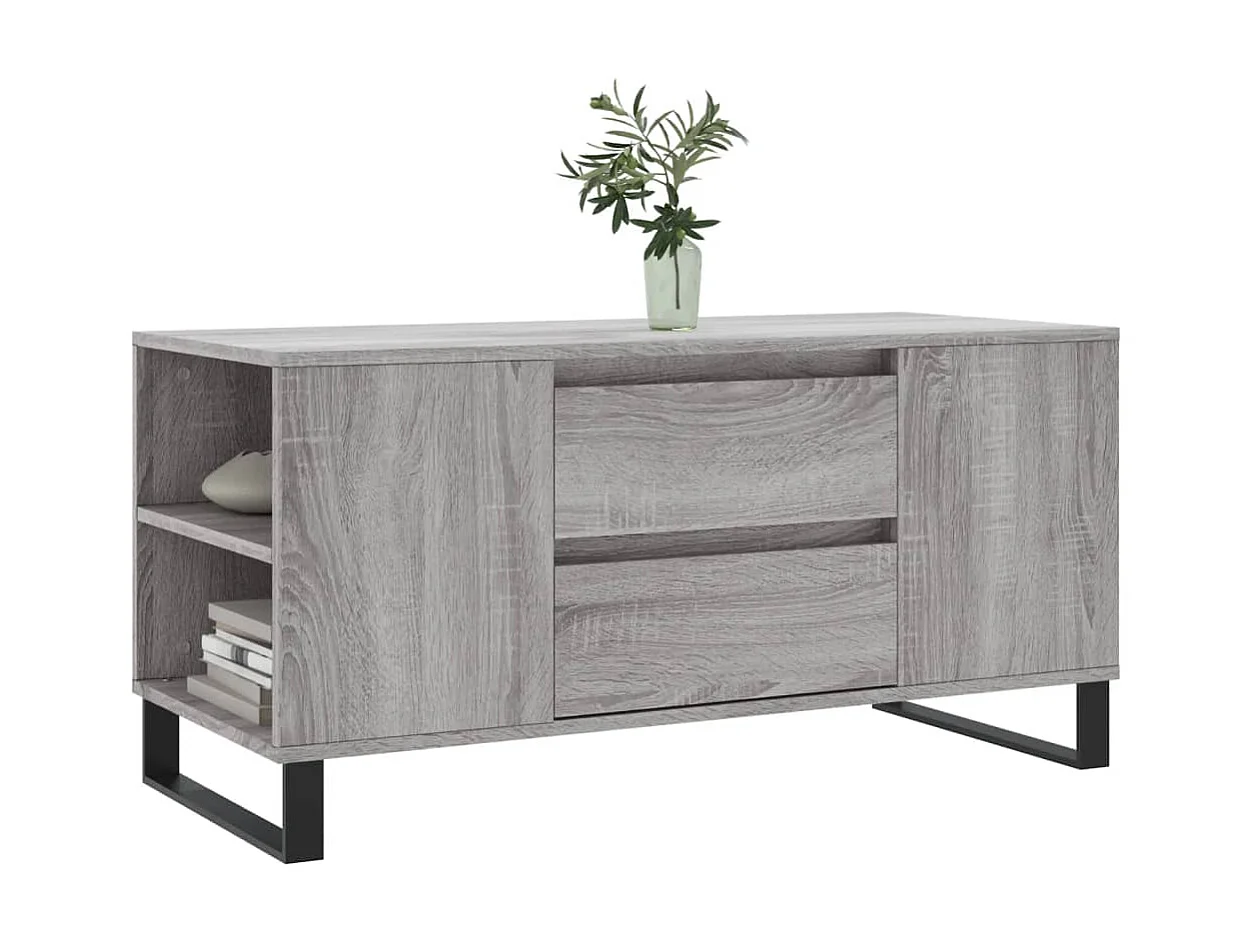 Table basse sonoma gris 102x44,5x50 cm bois d'ingénierie OFR23280 BonneVie Meuble