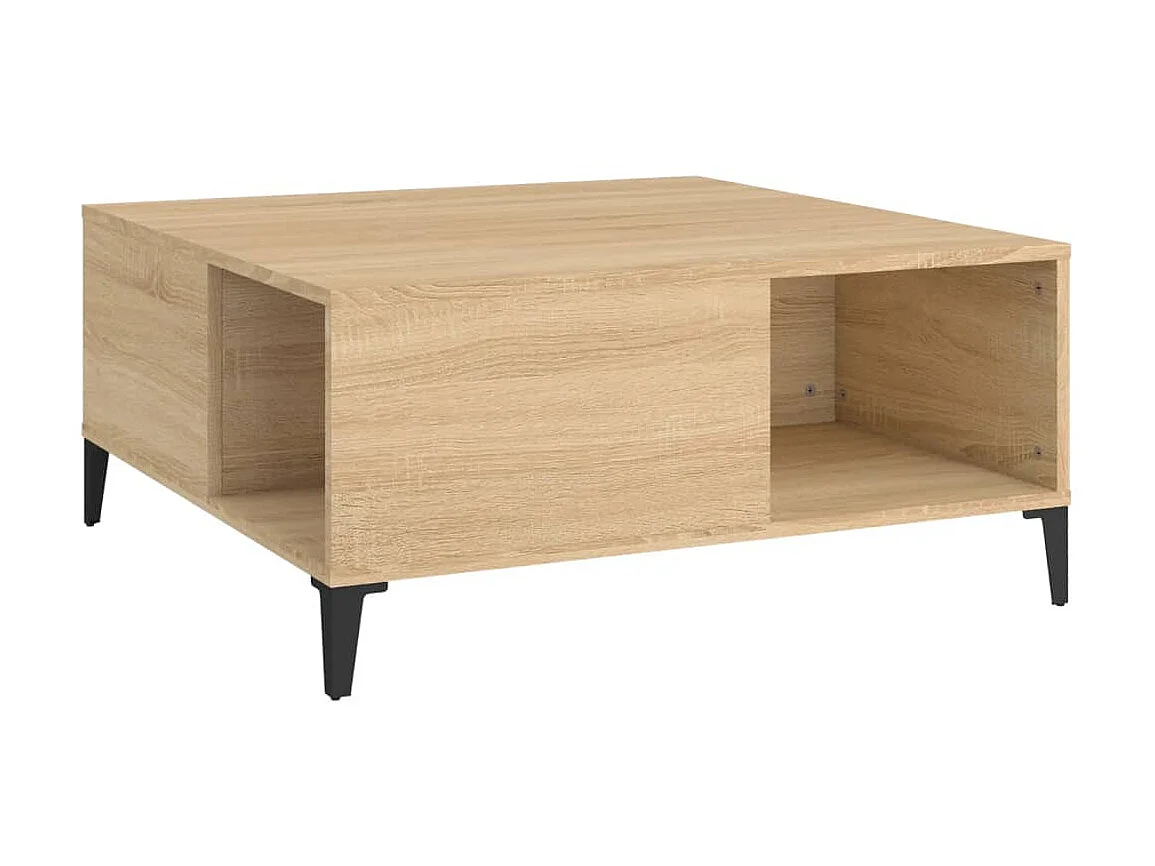 Table basse chêne sonoma 80x80x36,5 cm bois d'ingénierie OFR36682 BonneVie Meuble