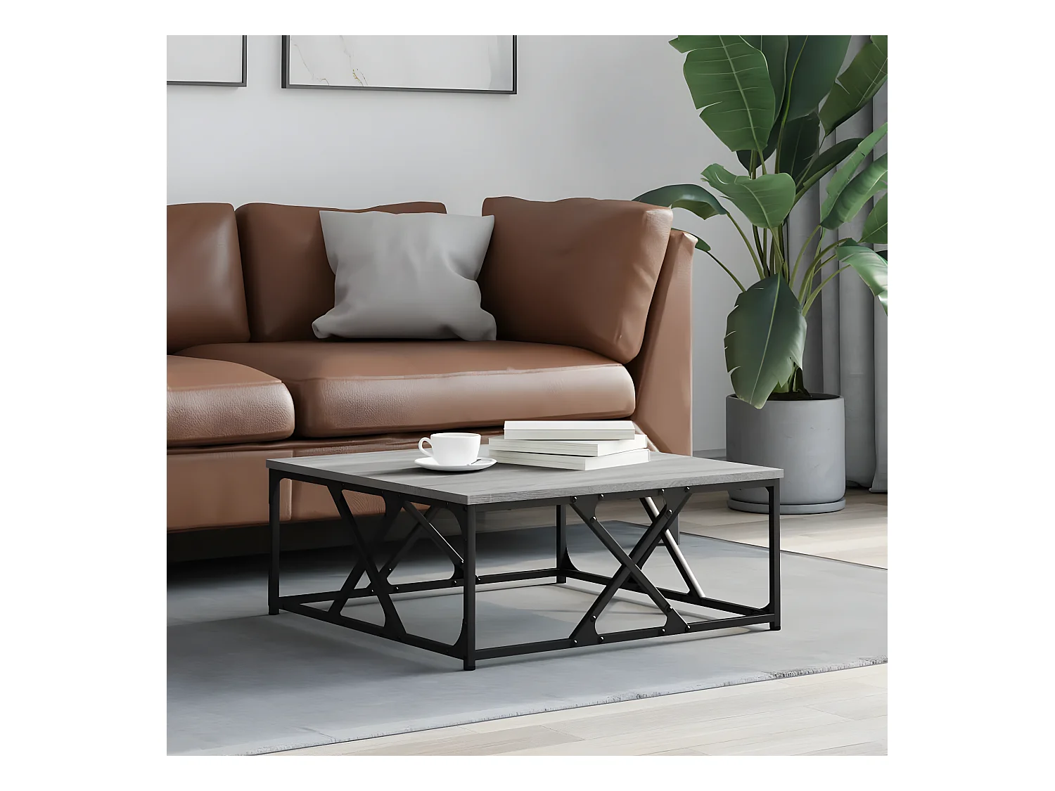Table basse sonoma gris 70x70x30 cm bois d'ingénierie OFR39778 BonneVie Meuble