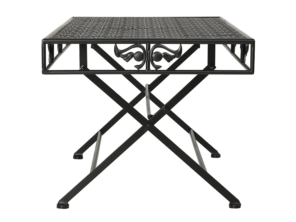 Table basse pliante Style vintage Métal 100 x 50 x 45 cm Noir OFR96569 BonneVie Meuble