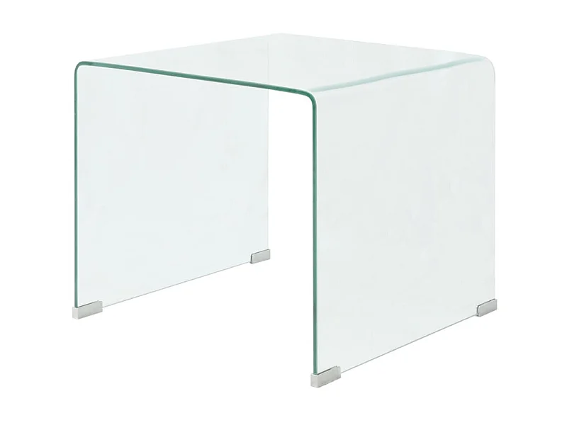 Table basse 49,5 x 50 x 45 cm Verre trempé Transparent OFR37183 BonneVie Meuble