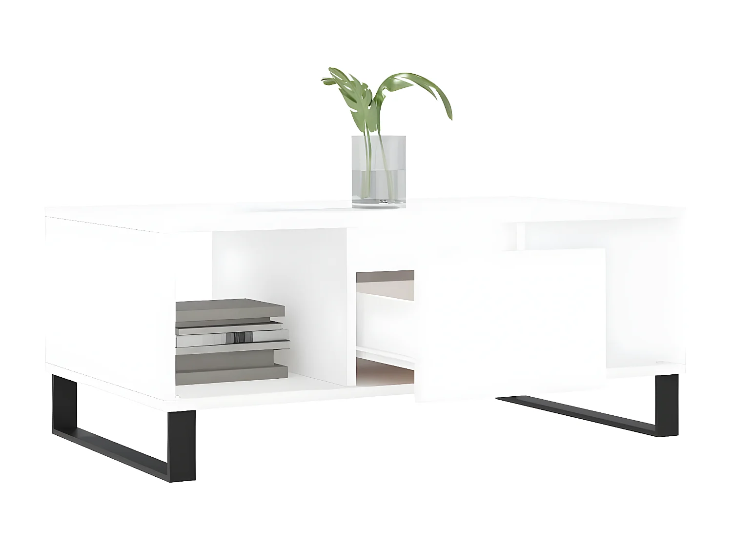 Mesa de centro madera contrachapada blanco 90x50x36,5 cm ES16981