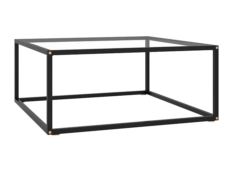 Mesa de centro negra con vidrio templado 80x80x35 cm ES24598