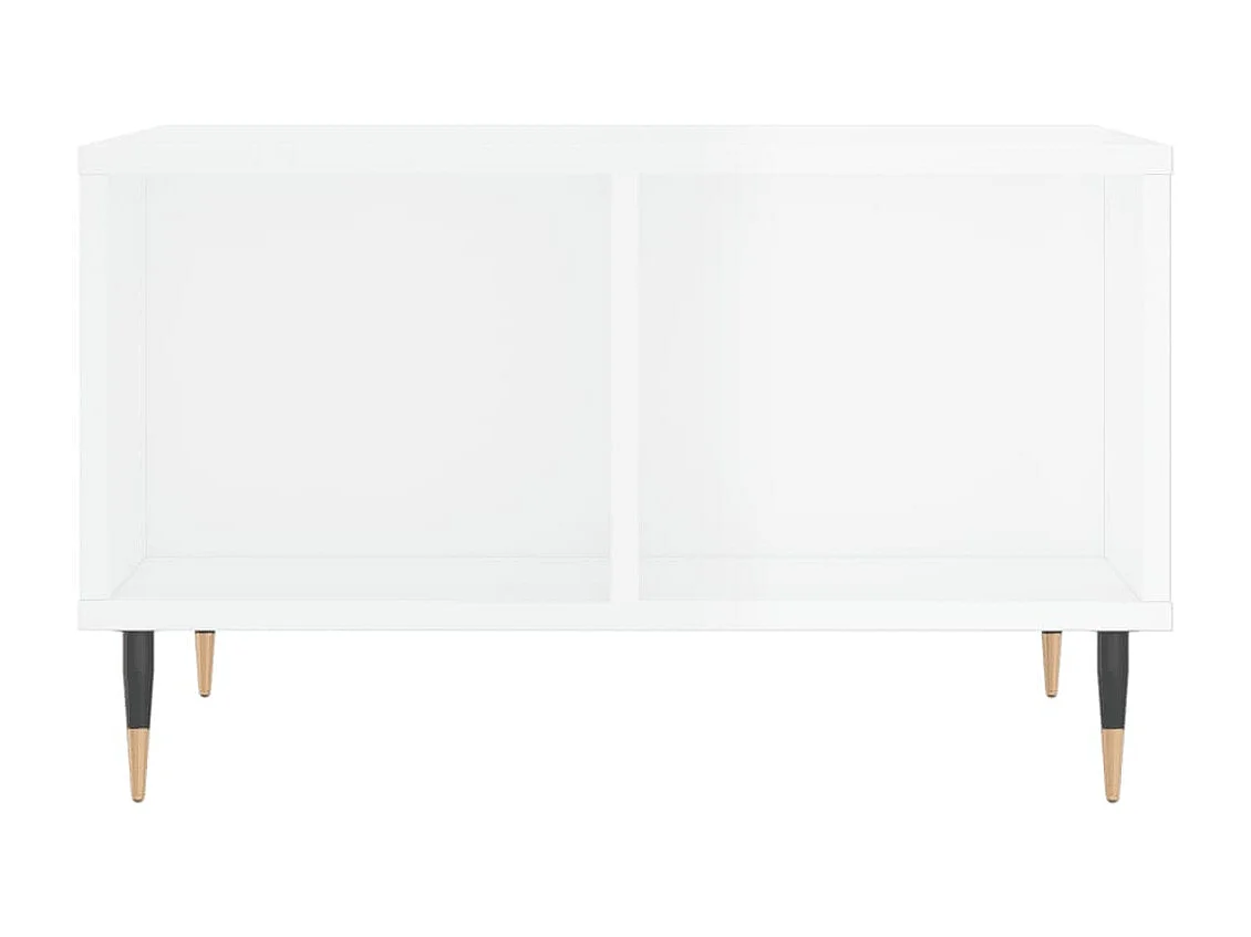 Mesa de centro madera contrachapada blanco brillo 60x50x36,5 cm ES16550