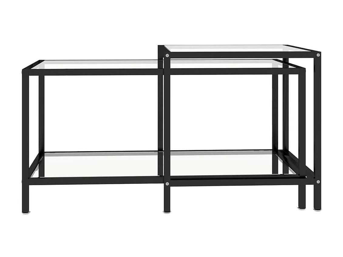 Mesita de centro 2 piezas vidrio templado transparente ES74951