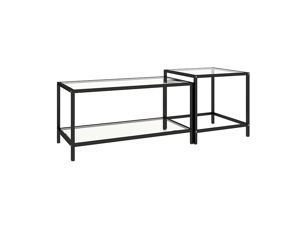 Tables basse 2 pcs Verre trempé Transparent OFR57347 BonneVie Meuble