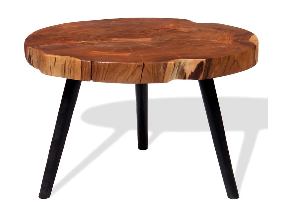 Mesa de centro de tronco madera maciza de acacia (55-60)x40 cm ES23341
