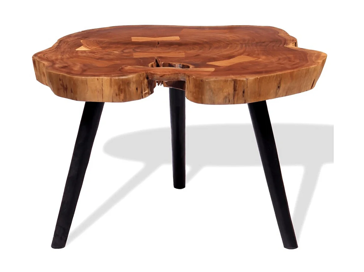 Mesa de centro de tronco madera maciza de acacia (55-60)x40 cm ES23341