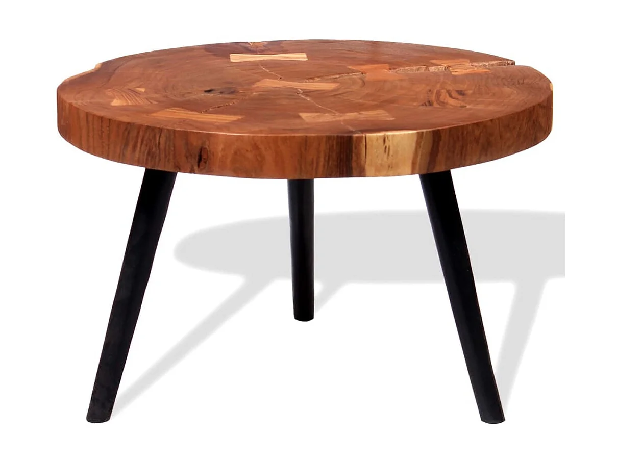 Mesa de centro de tronco madera maciza de acacia (55-60)x40 cm ES23341