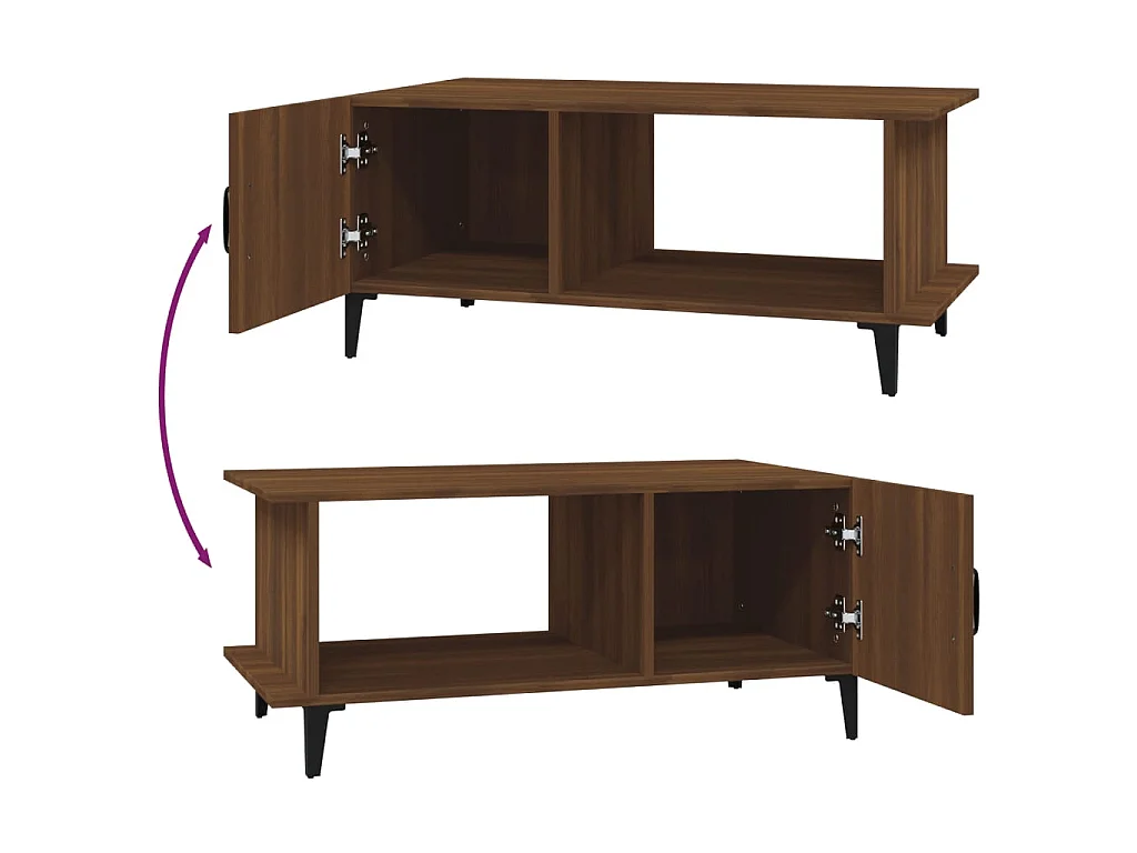 Table basse Chêne marron 90x50x40 cm Bois d'ingénierie OFR34392 BonneVie Meuble