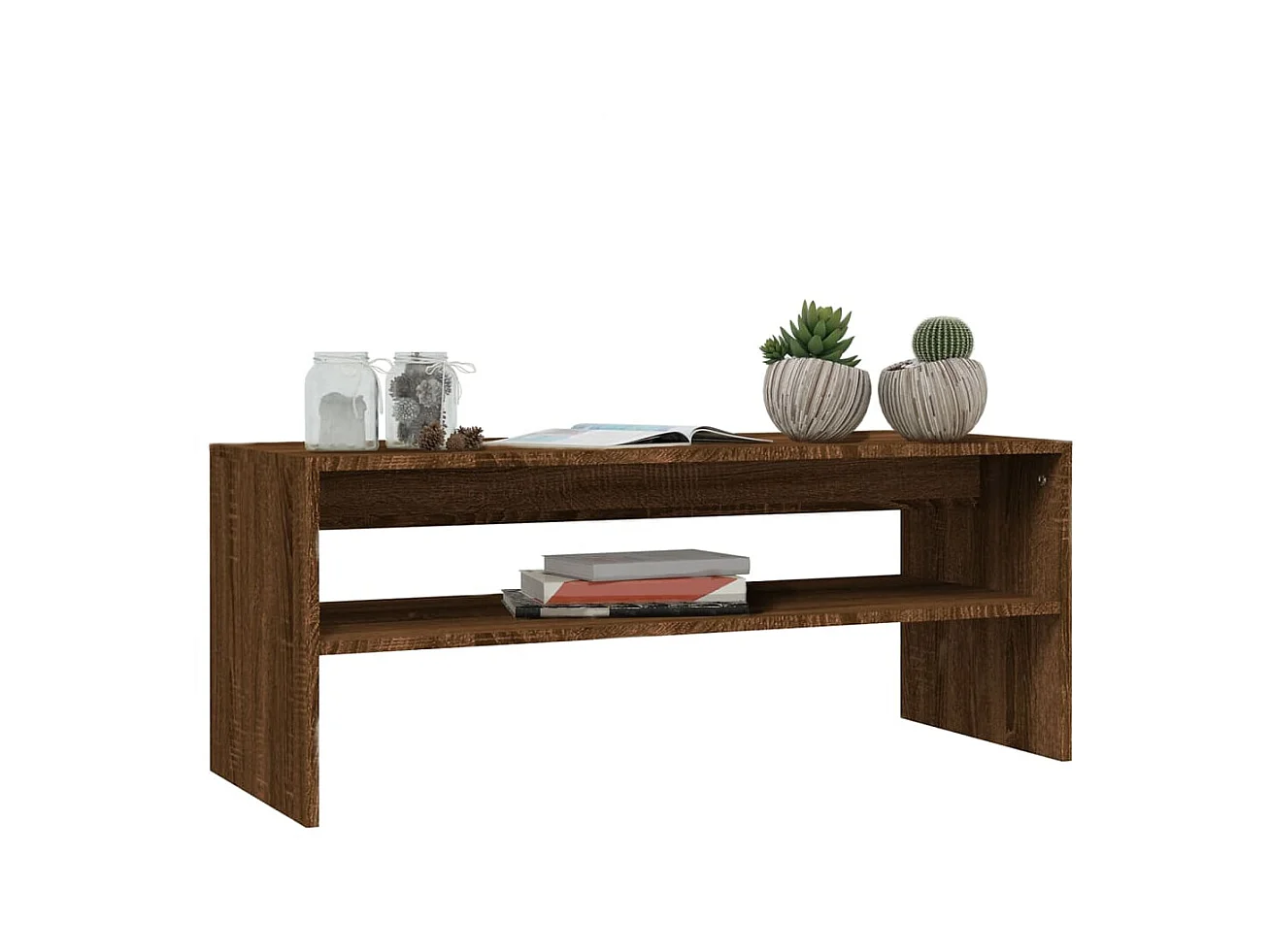 Table basse Chêne marron 100x40x40 cm Bois d'ingénierie OFR67165 BonneVie Meuble