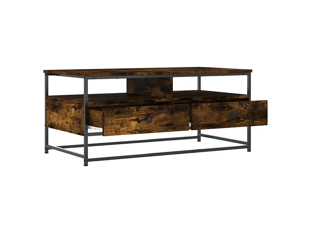 Mesa de centro madera de ingeniería roble ahumado 100x51x45 cm ES86932