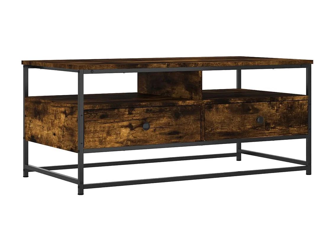 Salontafel 100x51x45 cm bewerkt hout gerookt eikenkleurig NL23682