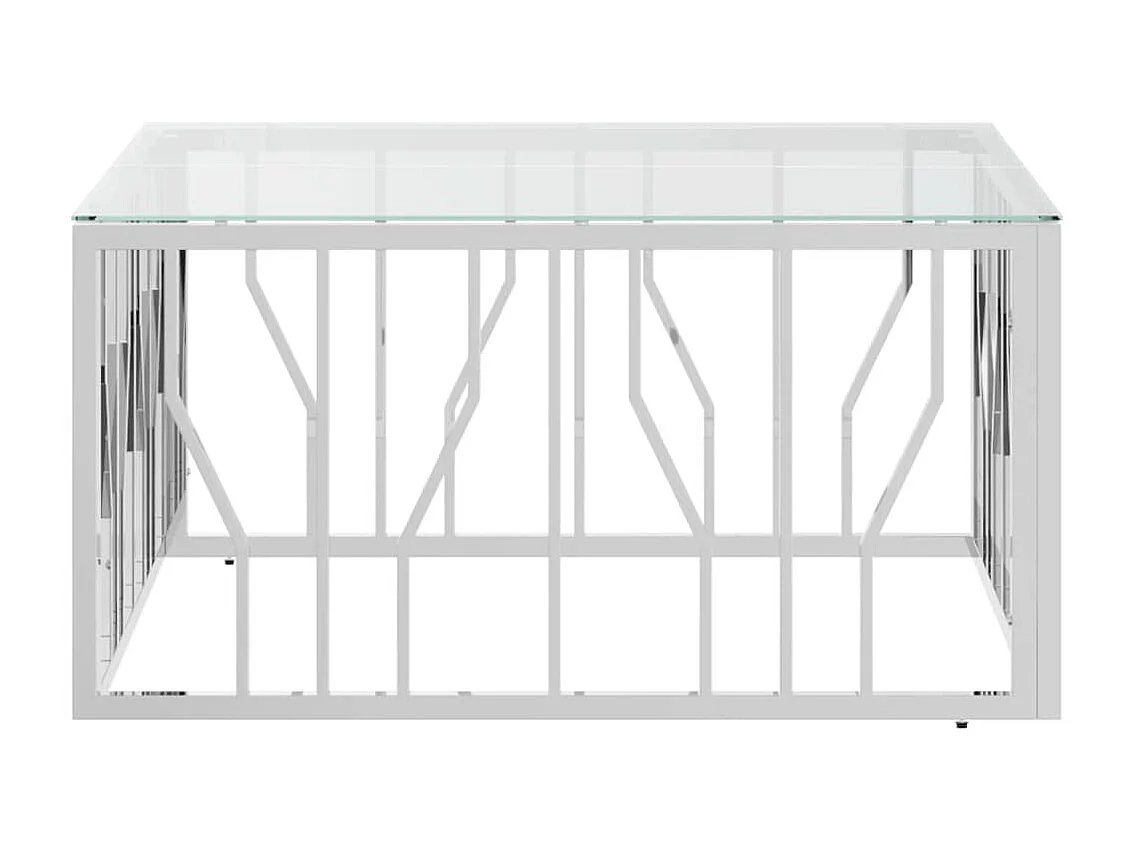 Salontafel 80x80x40 cm roestvrij staal en glas NL97245