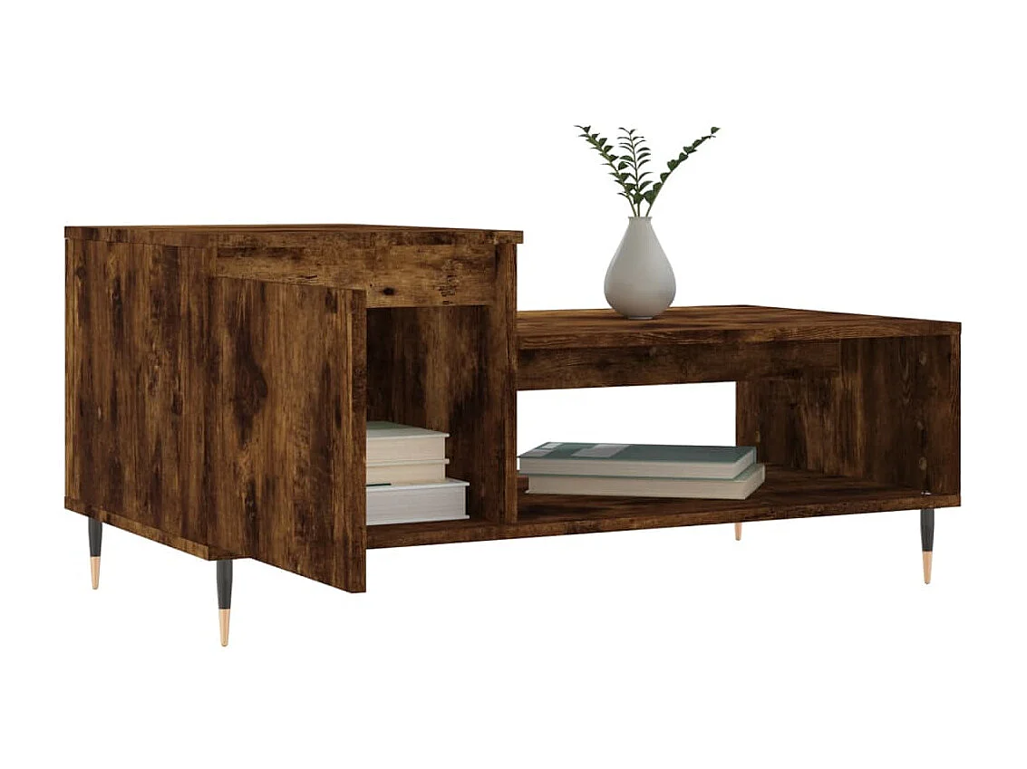 Table basse Chêne fumé 100x50x45 cm Bois d'ingénierie OFR66046 BonneVie Meuble