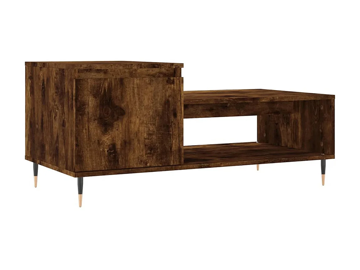 Table basse Chêne fumé 100x50x45 cm Bois d'ingénierie OFR66046 BonneVie Meuble