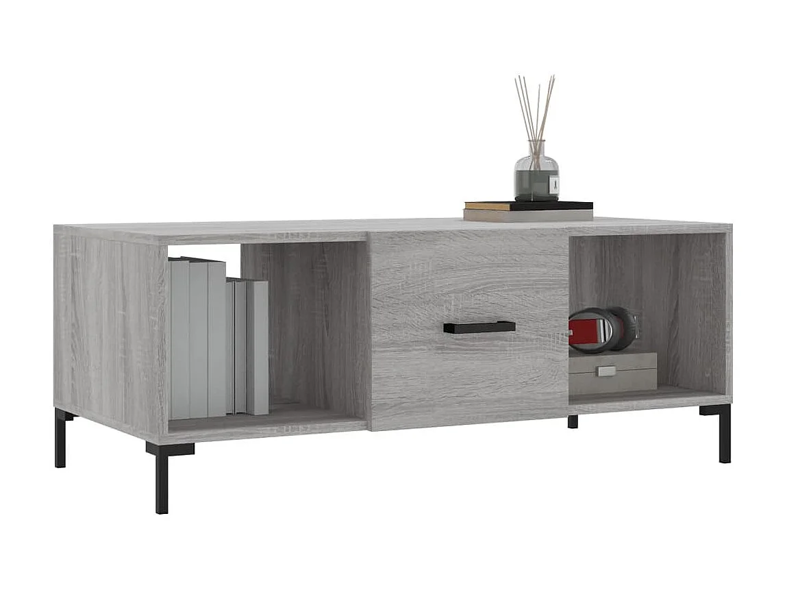 Mesa de centro madera contrachapada gris Sonoma 102x50x40 cm ES75359