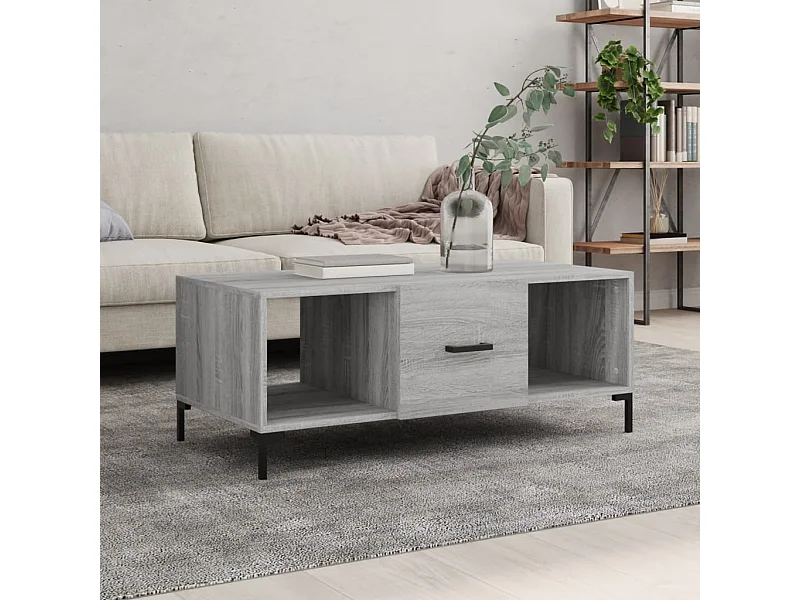 Table basse sonoma gris 102x50x40 cm bois d'ingénierie OFR30129 BonneVie Meuble