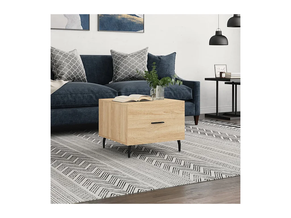 Table basse Chêne sonoma 50x50x40 cm Bois d'ingénierie OFR58420 BonneVie Meuble