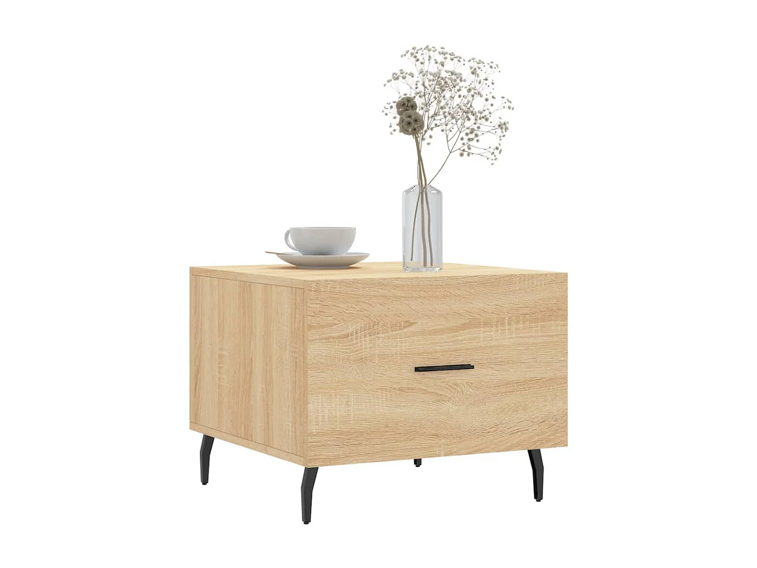 Salontafel 50x50x35 cm bewerkt hout sonoma eikenkleurig NL86445